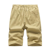Shorts De Algodón Para Hombre De Talla Elástica De Longitud Rodilla Estilo Safari Casual Talla Grande Sólido Masculino - details 7