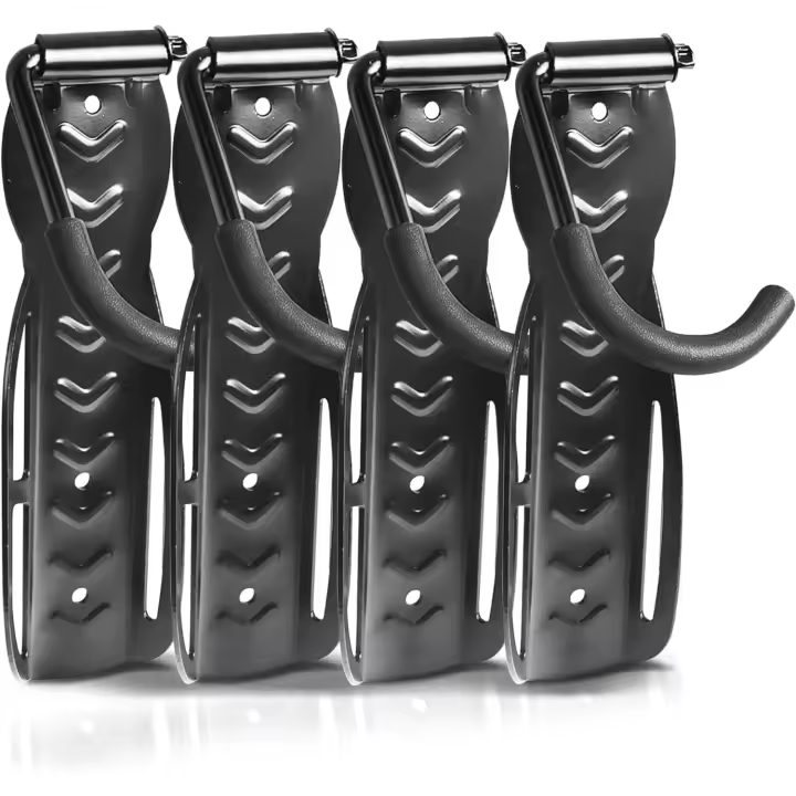 Pack de 4 Soportes de Pared para Bicicletas Dimensiones: Aprox. 26 x 11 x 12 cm. Cada soporte puede soportar hasta 30 kg, lo que los hace ideales para bicicletas de montaña, carretera, eléctricas, BMX y más. - 1