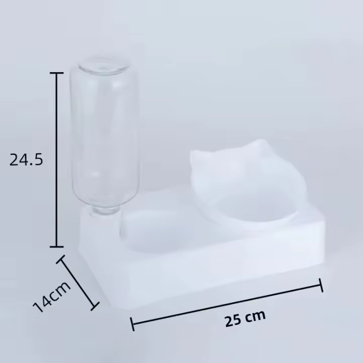 Tazón De Alimentos Para Mascotas Dual Propósito Con Inclinación Para Proteger La Columna Vertebral Del Perro Alimentador Automático Suministros De Alimentación - 1