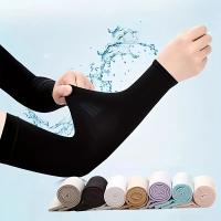 1 Pares De Mangas De Seda Hielo Para Mantener Fresco Y Protegido Del Sol Ultra-Heladas Transpirables Para Deportes Conducción Y Aventuras Al Aire Libre - details 0