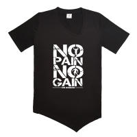 Camiseta De Algodón Para Hombre Con Cuello En V Y Manga Corta Transpirable Y Ajustada Para Gimnasio Y Entrenamiento Estilo Casual Con Bajo Irregular - details 1