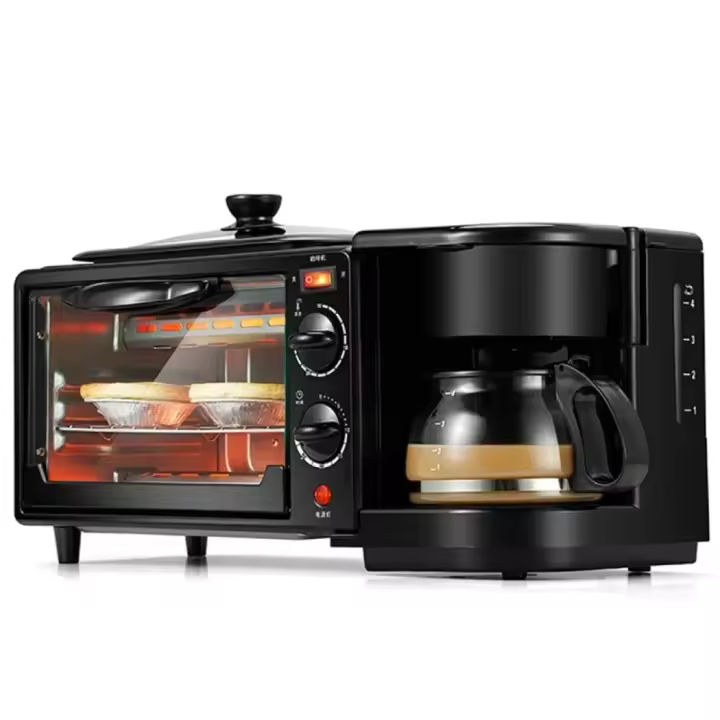 Maquina multifuncional para desayuno y comida, cafetera, horno y plancha. Sokany - 1