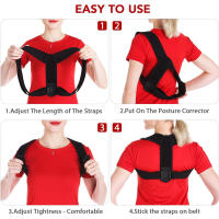 Corrector de posture para helbres y Mujeres: cómodo soporte para la Superior de la espalda, soporte ajustable para enderezar la espalda, Hambros, Cuello y espalda - details 3