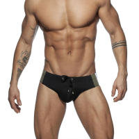 Bragas De Natación Para Hombre Moda Verano 2023 Estilo Low Waist Splicing Bikini Deportivo Para Playa Y Surf Material Poliéster Y Spandex - details 4