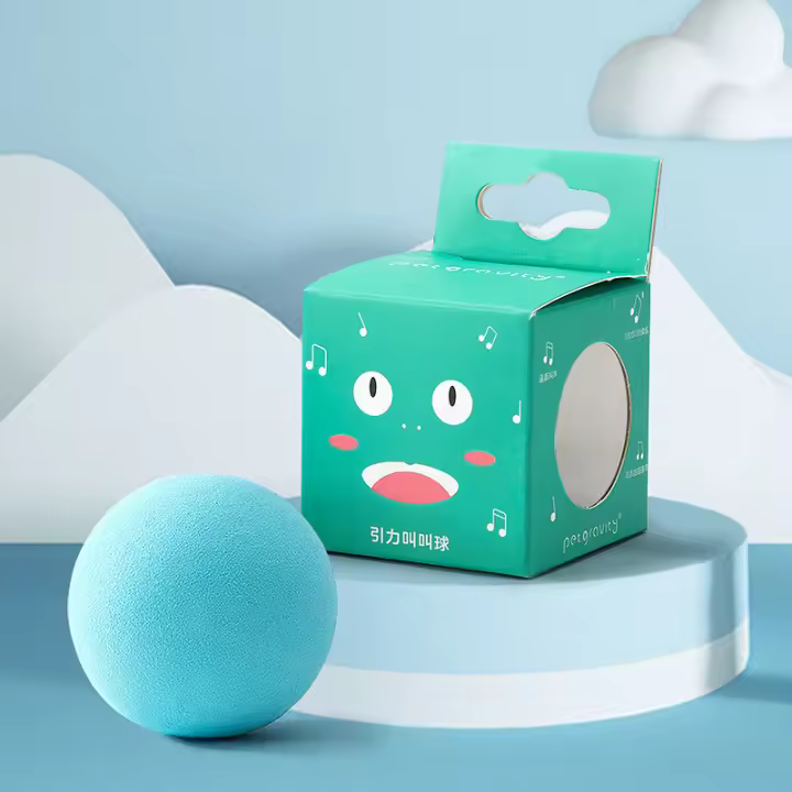 Juguetes Para Gatos Bolas Sonoras De Relleno EVA Peluche Suave Con Sonidos De Sapos Pájaros Y Grillas Accesorios Para Mascotas - 1