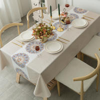 Mantel Impermeable De Serie Mandalas Antideslizante Y Grueso Rectangular Para Hogar Y Fiestas Estilo Japonés Uso Versátil - details 5