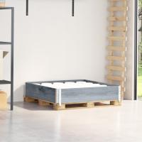 vidaXL Madera Maciza de Pino Caja de Palés 100x100 cm Jardinera Almacenar Color Marrón,  Gris,  Marrón oscuro y mas - details 1