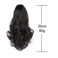 Extension De Cabello Sintético Curly Rizado Corto 10 Pulgadas Clip in Color Marrón Rubio Negro Para Mujeres Pieza Única - details 1