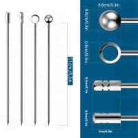20Pcs/pack Palillos De Cocktail De Acero Inoxidable Reutilizable Herramientas De Barra Para Olivas Y Aperitivos - details 1