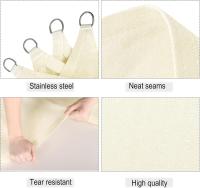 Vela De Sombra Rectangular Impermeable Anti 93% UV Resistente Al Agua Protección Contra El Viento Poliéster con Protección UV para Jardín Terraza Camping, Beige, 3x5M - details 2