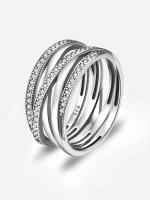 Anillo De Plata De Ley 925 Con Zirconia Interlocking Para Mujer Joyería De Moda Personalizada De Alta Calidad Aniversario - details 1