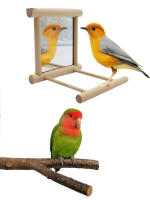 Juguete Interactivo De Madera Para Pájaros Con Espejo Y Trepado Para Periquitos Pequeños Cotorras Conure Y Loros Accesorios De Jaula - details 4