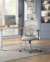 Silla Ergonómica de Oficina con Respaldo Alto de Malla - Soporte Lumbar Ajustable, Reposacabezas y Apoyabrazos 3D Ajustables, Ideal para Escritorio - details 1