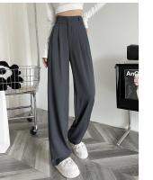 Pantalones Anchos De Pierna Para Mujer Cintura Alta Elegante Minimalista Primavera Verano Con Botones Y Bolsillos Talla Suelta - details 7
