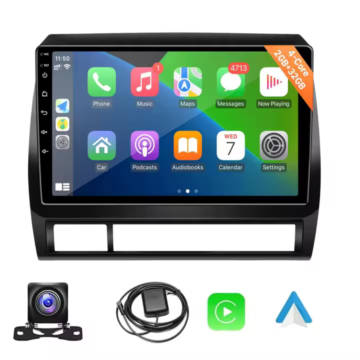 Radio De Coche Inalámbrico Carplay 9 Pulgadas Para Toyota Tacoma 2005-2015 Pantalla Táctil Android Auto Video Con Cámara De Retroceso GPS - 1