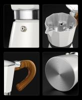 Taza De Espresso Vintage Con Manija De Madera Máquina Eléctrica Moka Italiana Portátil Herramienta De Café Clásica Para Cocina - details 3