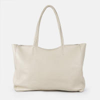 1990s Bolso shopper para mujer de piel con asas grandes - details 1