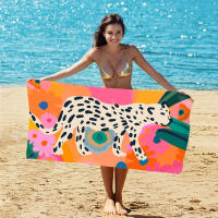 Toallas de playa a prueba de sol, toallas deportivas de secado rápido con forro polar de doble cara, toallas de baño estampadas y toallas absorbentes. - details 6