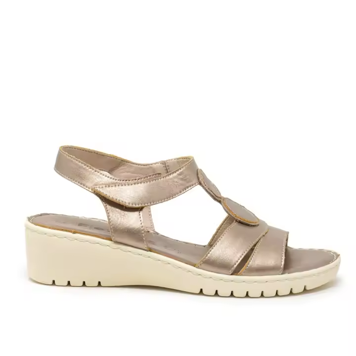 CALZAZUL 672/12_B Sandalias planas de Mujer 32513 24V SANDALIA VELCRO CIRCULOS BRONCE - 1