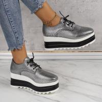 Zapatos De Plataforma Con Tacón Para Mujer Zapatos Casuales Con Cordones Altos Cómodos Y Transpirables Zapatillas Con Suela Gruesa Para Exterior - details 11