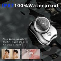 Afeitadora eléctrica portátil, mini Afeitadora eléctrica, USB recargable lavable ligera maquinilla de afeitar para oficina de viajes, etc (negro) - details 2