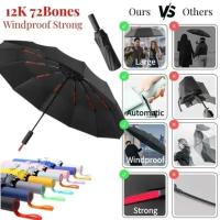 Paraguas Automático Resistente Al Viento Con Protección Solar De 72 Huesos Tamaño Grande Para Hombres Y Mujeres Paraguas Plegable Para El Sol Y La Lluvia - details 1