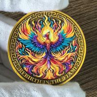Moneda De Recuperación Phoenix Raising Sobriety Con Oración De Serenidad AA Medallion Metálica Para Celebrar El Recupero - details 2