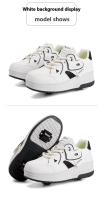 Zapatos De Caminar Con Cordones Y Transpirables Para Niñas 2024 Patinetas Deportivas Retráctiles Para Estudiantes Mujeres En Exteriores Material Superior De Cuero Suela TPR Tamaño True Fit Para Edad 7-13 - details 24