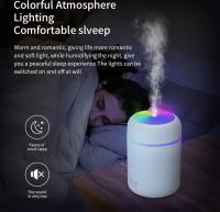 Humidificador de aire LED de 300 ml, difusor de aroma USB, purificador de aire para automóvil con luces LED de colores, color blanco - details 1