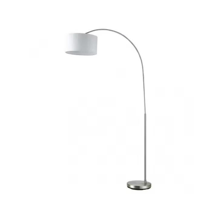 Fabrilamp - Pie De Salon Polux 1xe27 Niquel C/pant Blanca (165x90x34)(18x34x34) Cm - 1