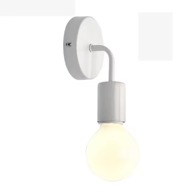 Lámpara De Pared E27 Madera Hierro Para Dormitorio Luz De Lectura Nórdica Sconce De Fondo Aisles Luz De Lectura Wooden Bedside - 1