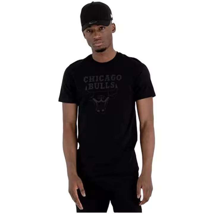 Camiseta de Manga Corta New Era Chicago Bulls Team Logo para hombre en color negro - 1