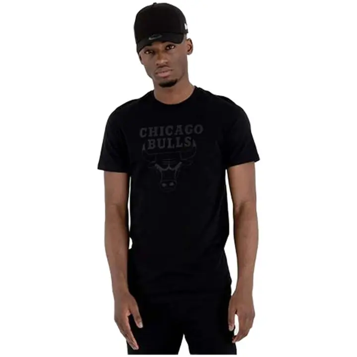 Camiseta de Manga Corta New Era Chicago Bulls Team Logo para hombre en color negro - 1
