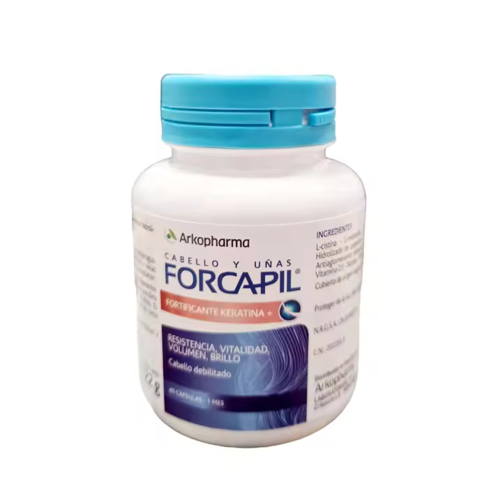 Arkopharma Forcapil Fortificante Keratina 60 Cápsulas - Resistencia, Vitalidad, Volumen y Brillo - 1