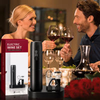 Juego De Abrevidrios Eléctrico Con Base De Carga Automático Descorchador De Tapa Para Cocina Bar Fiesta Regalos - details 0