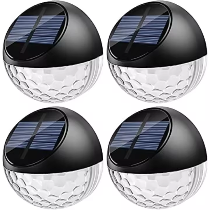 Paquete de 4 Luces LED Solares para pared de exterior, IP65, impermeable, iluminación decorativa, Luz Blanca Cálida, lámpara de Valla, pared, Terraza, Jardín, Escaleras, patio - 1