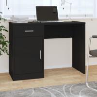 vidaXL Escritorio con cajón y armario 100x40x73 cm en color Roble/Roble ahumado/Gris hormigón y más | estructura resistente ideal para salón dormitorio o estudio - details 3