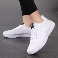 Zapatos De Mujer Transpirables Casual Para Caminar Tenis Feminino Con Cordones Suela Plana En Colores Rosa Blanco Material Superior De Malla - details 8