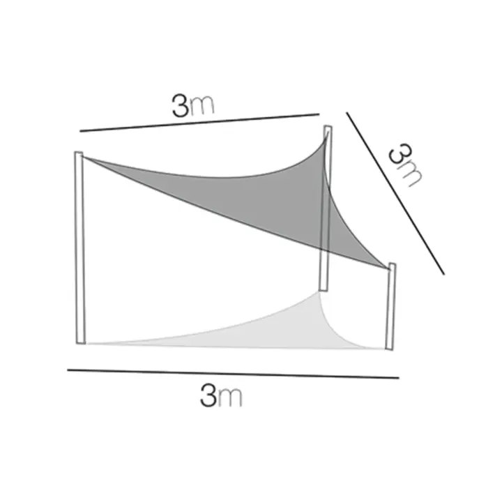 GREATOYAR Toldo Triangular, Toldo Vela de Sombra, Rectangular, Protección Rayos UV, Toldo Resistente e Impermeable para Patio Exteriores, Jardín, Tamaño 3 x 3 x 3 m / 3 x 4 m , Marrón - 1