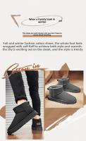 Botas De Invierno Elegantes Para Mujer Botas De Rodilla Y Tobillo Con Diseño De Luna Botas De Cuero Artificial Suela De Goma Talla Verdadera Para Adultos - details 2