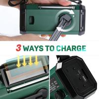 Radio De Emergencia Con Solar Y Remojo Portátil AM/FM/NOAA Con Linterna Y Lámpara De Lectura SOS Para Uso Doméstico Y Al Aire Libre 10000mAh - details 3