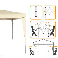Cenador plegable 300x300x240 cm crema Aktive - details 2