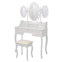 VERSA HOME - TOCADOR BLANCO CON TABURETE Y LUCES LED GLOW Y UNAS MEDIDAS DE 90X40X144 CM - details 0