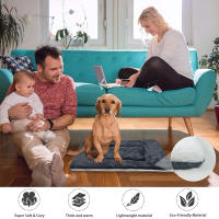Manta De Descanso Para Perros Y Gatos Super Suave En Flanela Gris Protección Contra El Frío Del Otoño E Invierno Lavable - details 0