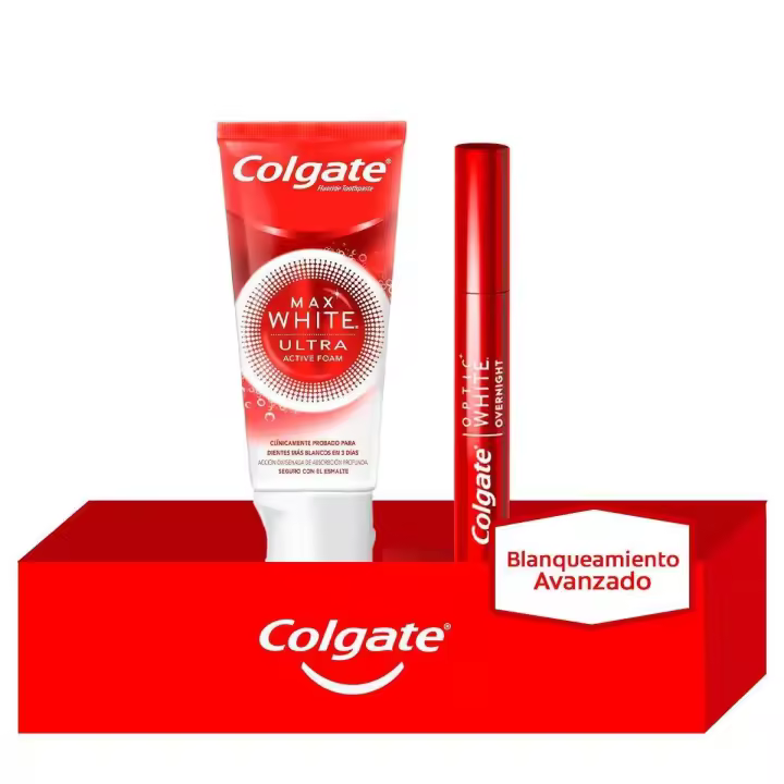 Colgate Pack de Blanqueamiento: pasta de dientes Max White Ultra 50ml y pincel blanqueador Max White Overnight 2.5ml - 1