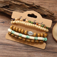 Pulsera De Moda Para Hombres Retro DIY Con Multiple Capas Hilo Elástico Y Bolas De Madera Y Caracol De Coco Para Fechas De Fiesta Regalos - details 17