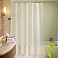 Cortina De Baño Impermeable Y Antimoho En Color Sólido Cortina De Ducha Térmica Para Habitación De Baño Material De Tela - details 1