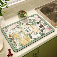 1pc Alfombrilla De Secado De Platos Con Estampado De Gallo Estilo Rústico Farmhouse Accesorio Para Cocina Y Comedor Resistente Al Agua Antideslizante Tamaño Rectangular - details 3