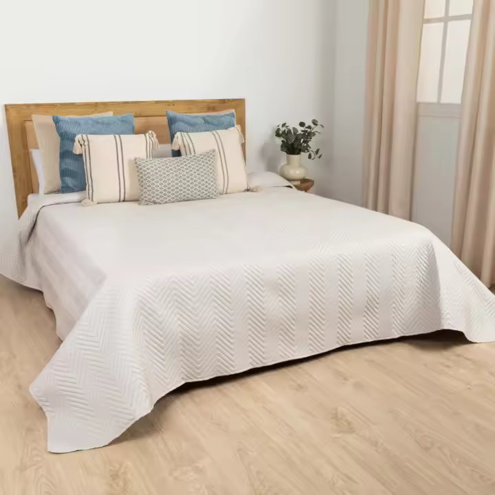 TRAMAS+ Colcha Bouti Lisa para Cama de Primavera y Verano, Cubrecamas de Colores Lisos para Habitación Moderna y Juvenil - 1