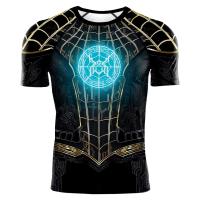 Camiseta De Compresión Para Hombre Verano 2025 Con Diseño De Araña Manga Corta Elasticidad Superhéroe Top De Fitness Activewear - details 10